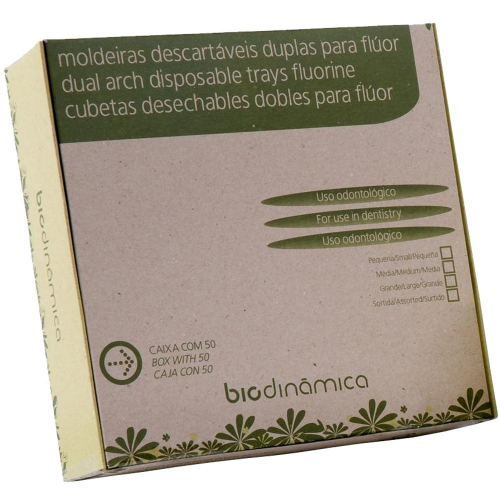 Moldeira Descartável Dupla Grande para Flúor c/50 - Biodinâmica